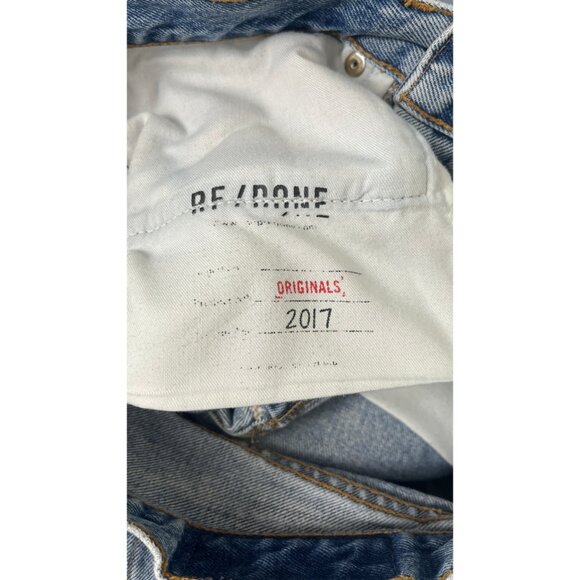 RE/DONE LEVIS VINTAGE DENIM PERFECTLY WORN CROPPED JEANS 27 - Picture 8 of 8
